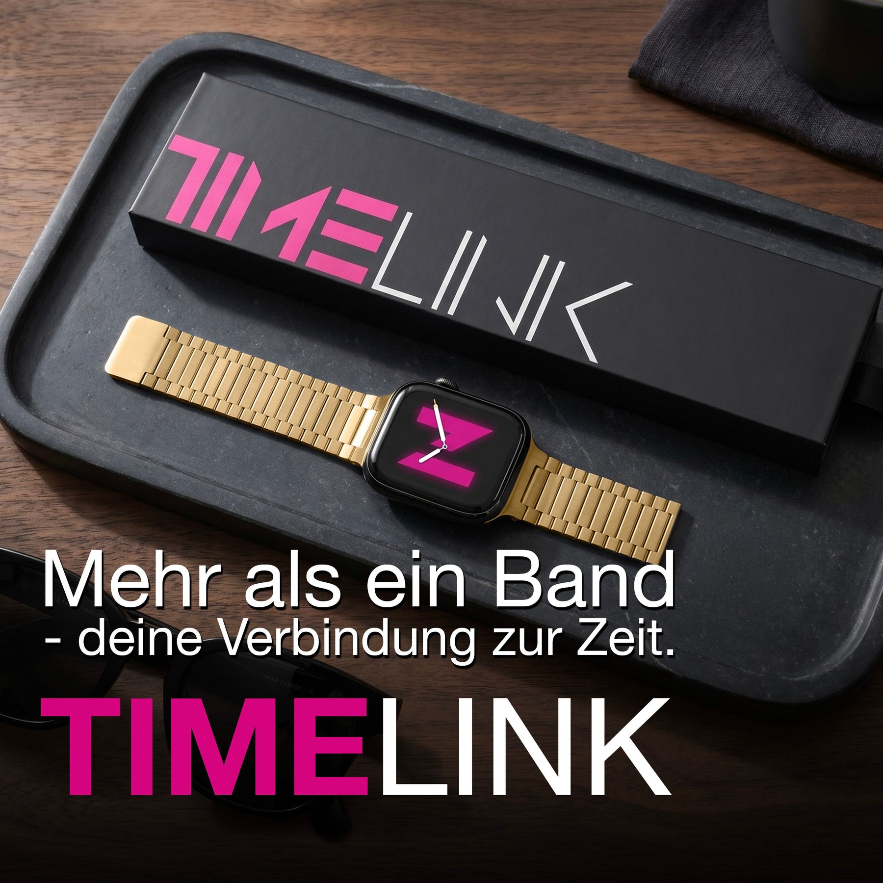 NALIA Chronos Edelstahl Armband kompatibel mit Apple Watch Armband SE iWatch Series 10 9 8 7 6 5 4 3 2 1 38/40/41/42mm, Magnetisches Loop-Armband aus Metall mit Schnellverschluss Sonnengold NALIA Metall Armband