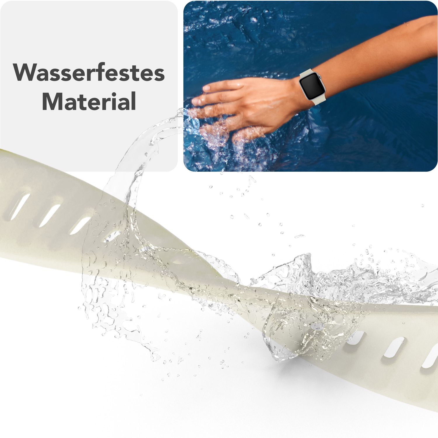 NALIA Motion Armband für Apple Watch SE/10/9/8/7/6/5/4/3/2/1, Gehäusegröße 38/40/41/42mm, Soft Silikon Ersatz Sportarmband mit Steck-Pin Verschluss