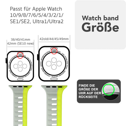NALIA Motion Armband für Apple Watch SE/10/9/8/7/6/5/4/3/2/1, Gehäusegröße 38/40/41/42mm, Soft Silikon Ersatz Sportarmband mit Steck-Pin Verschluss