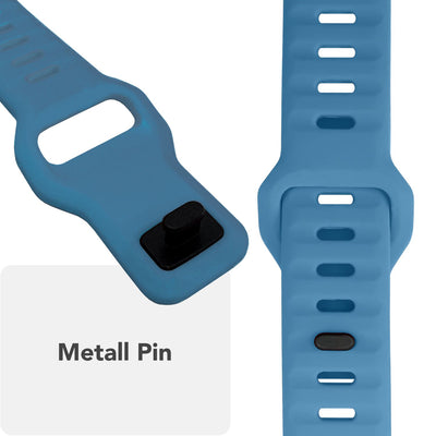 NALIA Motion Silikon Armband kompatibel mit Apple Watch Armband iWatch Series Ultra/SE 10 9 8 7 6 5 4 3 2 1, 42/44/45/46/49mm, Ersatzarmband Sportarmband Steck-Pin Verschluss Azurblau NALIA Silikon Armband