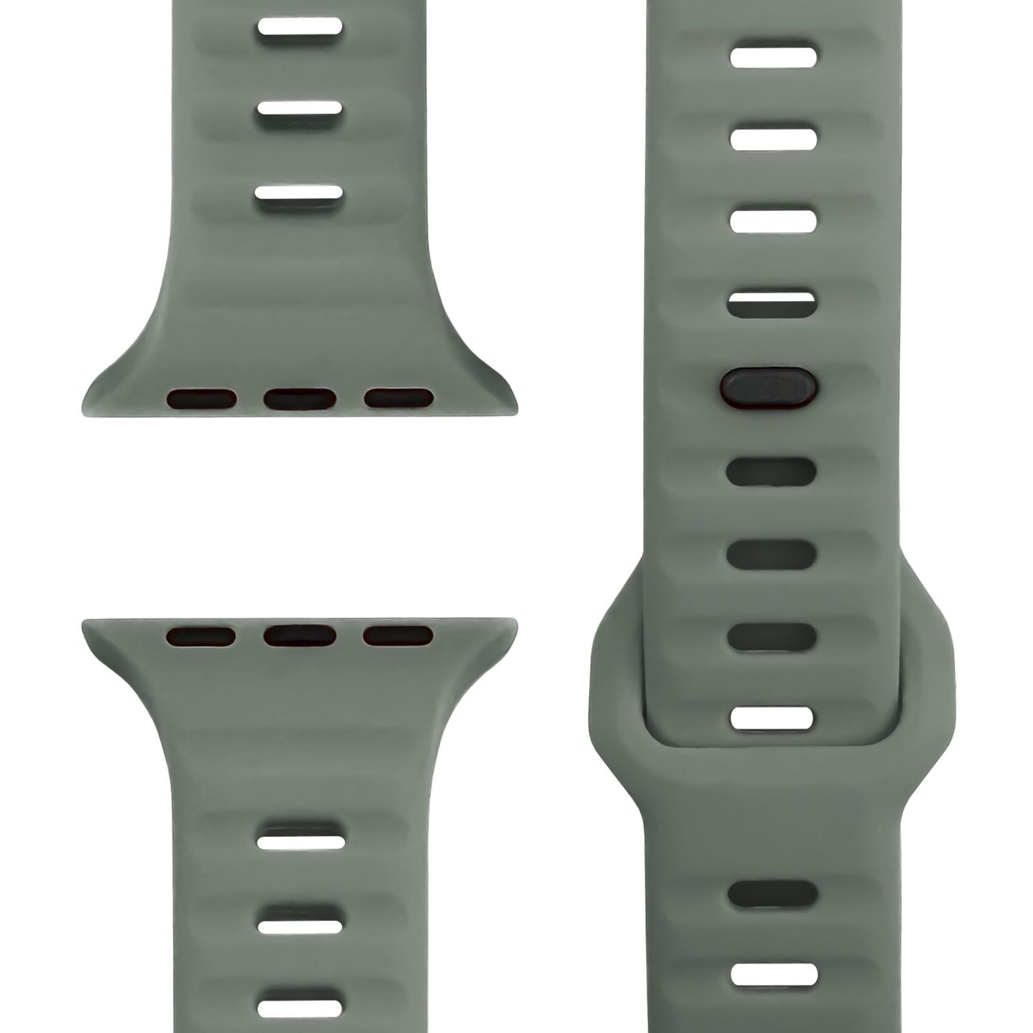 NALIA Motion Armband für Apple Watch Ultra/SE/10/9/8/7/6/5/4/3/2/1, Gehäusegröße 42/44/45/46/49mm, Soft Silikon Ersatz Sportarmband mit Steck-Pin Verschluss Graphitgrau NALIA Silikon Armband