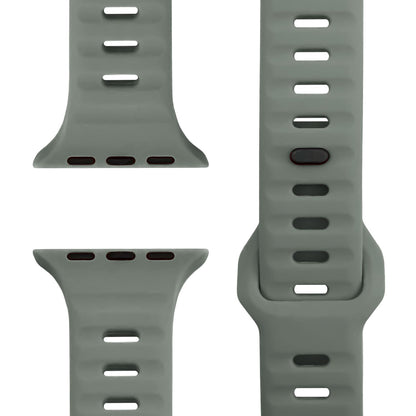 NALIA Motion Armband für Apple Watch Ultra/SE/10/9/8/7/6/5/4/3/2/1, Gehäusegröße 42/44/45/46/49mm, Soft Silikon Ersatz Sportarmband mit Steck-Pin Verschluss Graphitgrau NALIA Silikon Armband