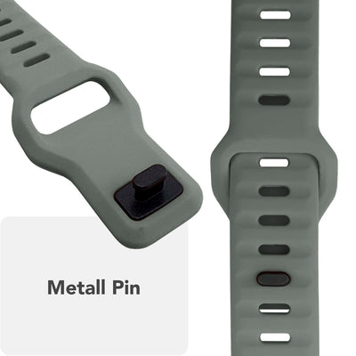 NALIA Motion Silikon Armband kompatibel mit Apple Watch Armband iWatch Series Ultra/SE 10 9 8 7 6 5 4 3 2 1, 42/44/45/46/49mm, Ersatzarmband Sportarmband Steck-Pin Verschluss Graphitgrau NALIA Silikon Armband