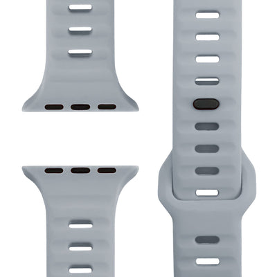 NALIA Motion Silikon Armband kompatibel mit Apple Watch Armband iWatch Series Ultra/SE 10 9 8 7 6 5 4 3 2 1, 42/44/45/46/49mm, Ersatzarmband Sportarmband Steck-Pin Verschluss Sandgrau NALIA Silikon Armband