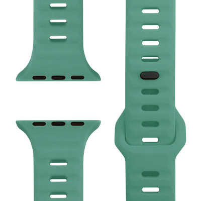 NALIA Motion Silikon Armband kompatibel mit Apple Watch Armband iWatch Series Ultra/SE 10 9 8 7 6 5 4 3 2 1, 42/44/45/46/49mm, Ersatzarmband Sportarmband Steck-Pin Verschluss Fichtengrün NALIA Silikon Armband