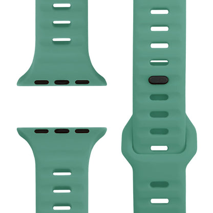 NALIA Motion Armband für Apple Watch Ultra/SE/10/9/8/7/6/5/4/3/2/1, Gehäusegröße 42/44/45/46/49mm, Soft Silikon Ersatz Sportarmband mit Steck-Pin Verschluss Fichtengrün NALIA Silikon Armband