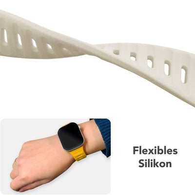 NALIA Motion Silikon Armband kompatibel mit Apple Watch Armband iWatch Series Ultra/SE 10 9 8 7 6 5 4 3 2 1, 42/44/45/46/49mm, Ersatzarmband Sportarmband Steck-Pin Verschluss Polarstern NALIA Silikon Armband