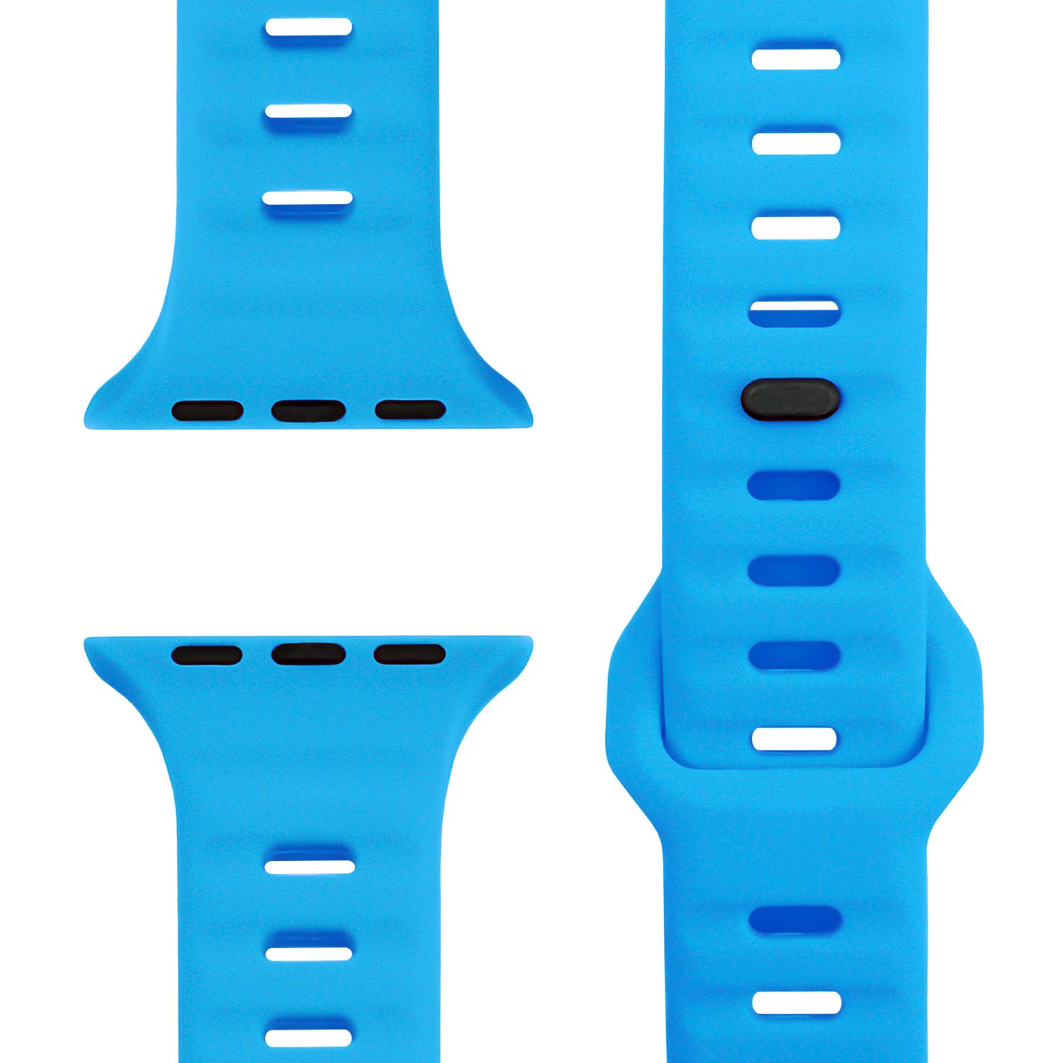 NALIA Motion Armband für Apple Watch Ultra/SE/10/9/8/7/6/5/4/3/2/1, Gehäusegröße 42/44/45/46/49mm, Soft Silikon Ersatz Sportarmband mit Steck-Pin Verschluss Königsblau NALIA Silikon Armband