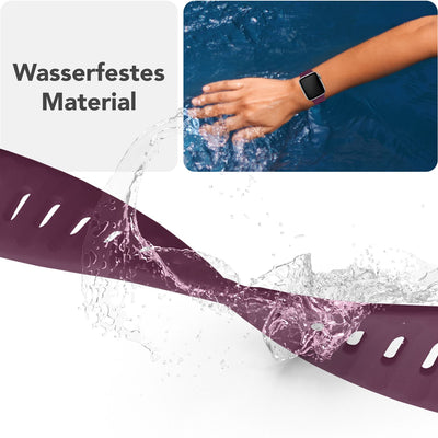 NALIA Motion Silikon Armband kompatibel mit Apple Watch Armband iWatch Series Ultra/SE 10 9 8 7 6 5 4 3 2 1, 42/44/45/46/49mm, Ersatzarmband Sportarmband Steck-Pin Verschluss Bordeauxrot NALIA Silikon Armband