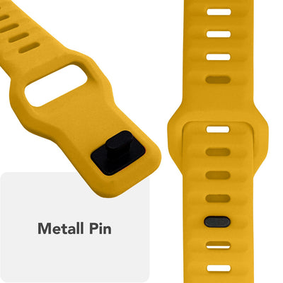 NALIA Motion Silikon Armband kompatibel mit Apple Watch Armband iWatch Series Ultra/SE 10 9 8 7 6 5 4 3 2 1, 42/44/45/46/49mm, Ersatzarmband Sportarmband Steck-Pin Verschluss Sonnengelb NALIA Silikon Armband