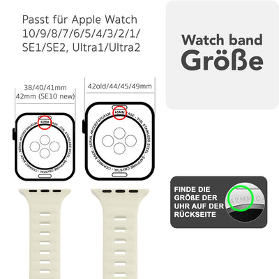 NALIA Motion Silikon Armband kompatibel mit Apple Watch Armband iWatch Series Ultra/SE 10 9 8 7 6 5 4 3 2 1, 42/44/45/46/49mm, Ersatzarmband Sportarmband Steck-Pin Verschluss Nachthimmel NALIA Silikon Armband