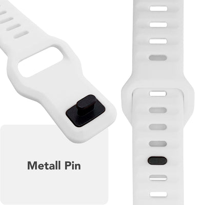 NALIA Motion Silikon Armband kompatibel mit Apple Watch Armband iWatch Series Ultra/SE 10 9 8 7 6 5 4 3 2 1, 42/44/45/46/49mm, Ersatzarmband Sportarmband Steck-Pin Verschluss Eisweiss NALIA Silikon Armband
