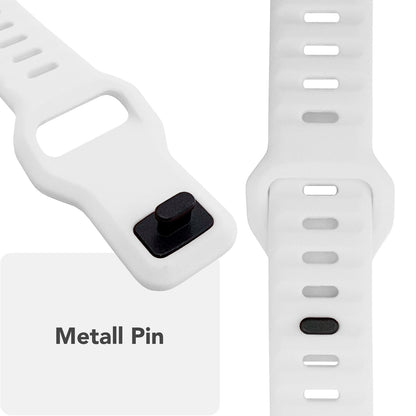 NALIA Motion Armband für Apple Watch Ultra/SE/10/9/8/7/6/5/4/3/2/1, Gehäusegröße 42/44/45/46/49mm, Soft Silikon Ersatz Sportarmband mit Steck-Pin Verschluss Eisweiss NALIA Silikon Armband