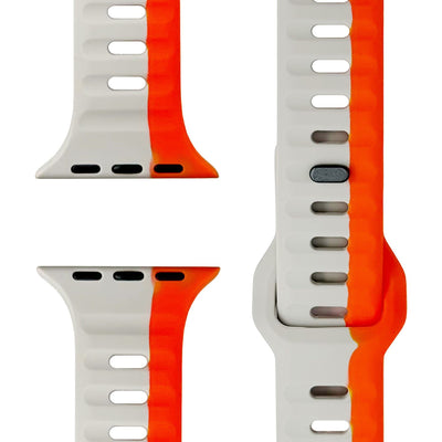 NALIA Motion Silikon Armband kompatibel mit Apple Watch Armband iWatch Series Ultra/SE 10 9 8 7 6 5 4 3 2 1, 42/44/45/46/49mm, Ersatzarmband Sportarmband Steck-Pin Verschluss Rubinrot Grau NALIA Silikon Armband
