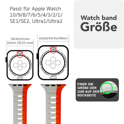 NALIA Motion Silikon Armband kompatibel mit Apple Watch Armband iWatch Series Ultra/SE 10 9 8 7 6 5 4 3 2 1, 42/44/45/46/49mm, Ersatzarmband Sportarmband Steck-Pin Verschluss Rubinrot Grau NALIA Silikon Armband