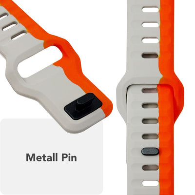 NALIA Motion Silikon Armband kompatibel mit Apple Watch Armband iWatch Series Ultra/SE 10 9 8 7 6 5 4 3 2 1, 42/44/45/46/49mm, Ersatzarmband Sportarmband Steck-Pin Verschluss Rubinrot Grau NALIA Silikon Armband