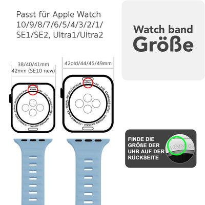 NALIA Motion Silikon Armband kompatibel mit Apple Watch Armband iWatch Series Ultra/SE 10 9 8 7 6 5 4 3 2 1, 42/44/45/46/49mm, Ersatzarmband Sportarmband Steck-Pin Verschluss Ozeanblau NALIA Silikon Armband