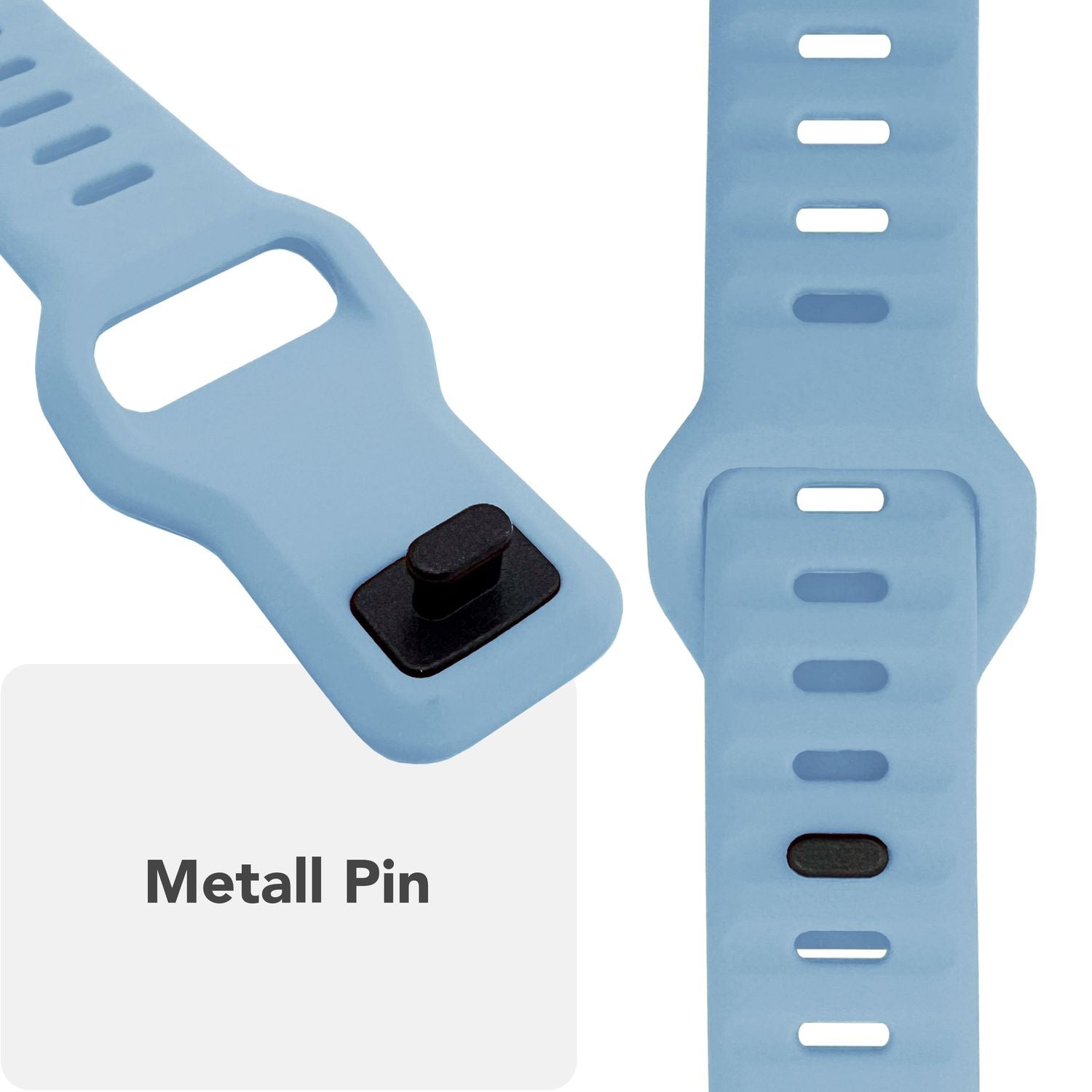 NALIA Motion Armband für Apple Watch Ultra/SE/10/9/8/7/6/5/4/3/2/1, Gehäusegröße 42/44/45/46/49mm, Soft Silikon Ersatz Sportarmband mit Steck-Pin Verschluss Ozeanblau NALIA Silikon Armband