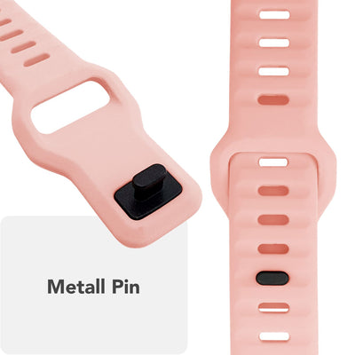 NALIA Motion Silikon Armband kompatibel mit Apple Watch Armband iWatch Series Ultra/SE 10 9 8 7 6 5 4 3 2 1, 42/44/45/46/49mm, Ersatzarmband Sportarmband Steck-Pin Verschluss Zartrosa NALIA Silikon Armband