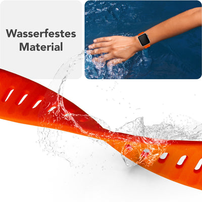 NALIA Motion Silikon Armband kompatibel mit Apple Watch Armband iWatch Series Ultra/SE 10 9 8 7 6 5 4 3 2 1, 42/44/45/46/49mm, Ersatzarmband Sportarmband Steck-Pin Verschluss Neon Orange NALIA Silikon Armband