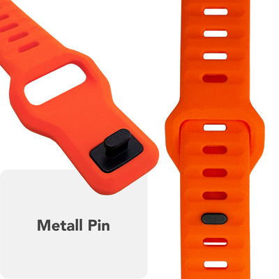 NALIA Motion Silikon Armband kompatibel mit Apple Watch Armband iWatch Series Ultra/SE 10 9 8 7 6 5 4 3 2 1, 42/44/45/46/49mm, Ersatzarmband Sportarmband Steck-Pin Verschluss Neon Orange NALIA Silikon Armband