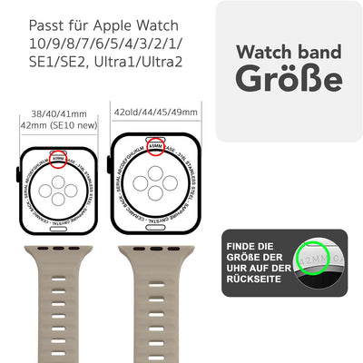 NALIA Motion Silikon Armband kompatibel mit Apple Watch Armband iWatch Series Ultra/SE 10 9 8 7 6 5 4 3 2 1, 42/44/45/46/49mm, Ersatzarmband Sportarmband Steck-Pin Verschluss Espressobraun NALIA Silikon Armband