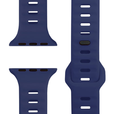 NALIA Motion Silikon Armband kompatibel mit Apple Watch Armband iWatch Series Ultra/SE 10 9 8 7 6 5 4 3 2 1, 42/44/45/46/49mm, Ersatzarmband Sportarmband Steck-Pin Verschluss Marineblau NALIA Silikon Armband