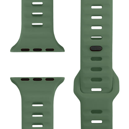 NALIA Motion Armband für Apple Watch Ultra/SE/10/9/8/7/6/5/4/3/2/1, Gehäusegröße 42/44/45/46/49mm, Soft Silikon Ersatz Sportarmband mit Steck-Pin Verschluss Military Grün NALIA Silikon Armband