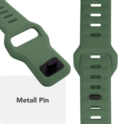 NALIA Motion Armband für Apple Watch Ultra/SE/10/9/8/7/6/5/4/3/2/1, Gehäusegröße 42/44/45/46/49mm, Soft Silikon Ersatz Sportarmband mit Steck-Pin Verschluss Military Grün NALIA Silikon Armband