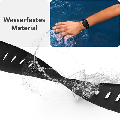 NALIA Motion Silikon Armband kompatibel mit Apple Watch Armband iWatch Series Ultra/SE 10 9 8 7 6 5 4 3 2 1, 42/44/45/46/49mm, Ersatzarmband Sportarmband Steck-Pin Verschluss Tiefschwarz NALIA Silikon Armband