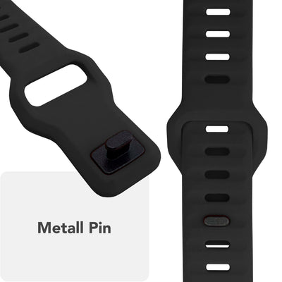 NALIA Motion Silikon Armband kompatibel mit Apple Watch Armband iWatch Series Ultra/SE 10 9 8 7 6 5 4 3 2 1, 42/44/45/46/49mm, Ersatzarmband Sportarmband Steck-Pin Verschluss Tiefschwarz NALIA Silikon Armband