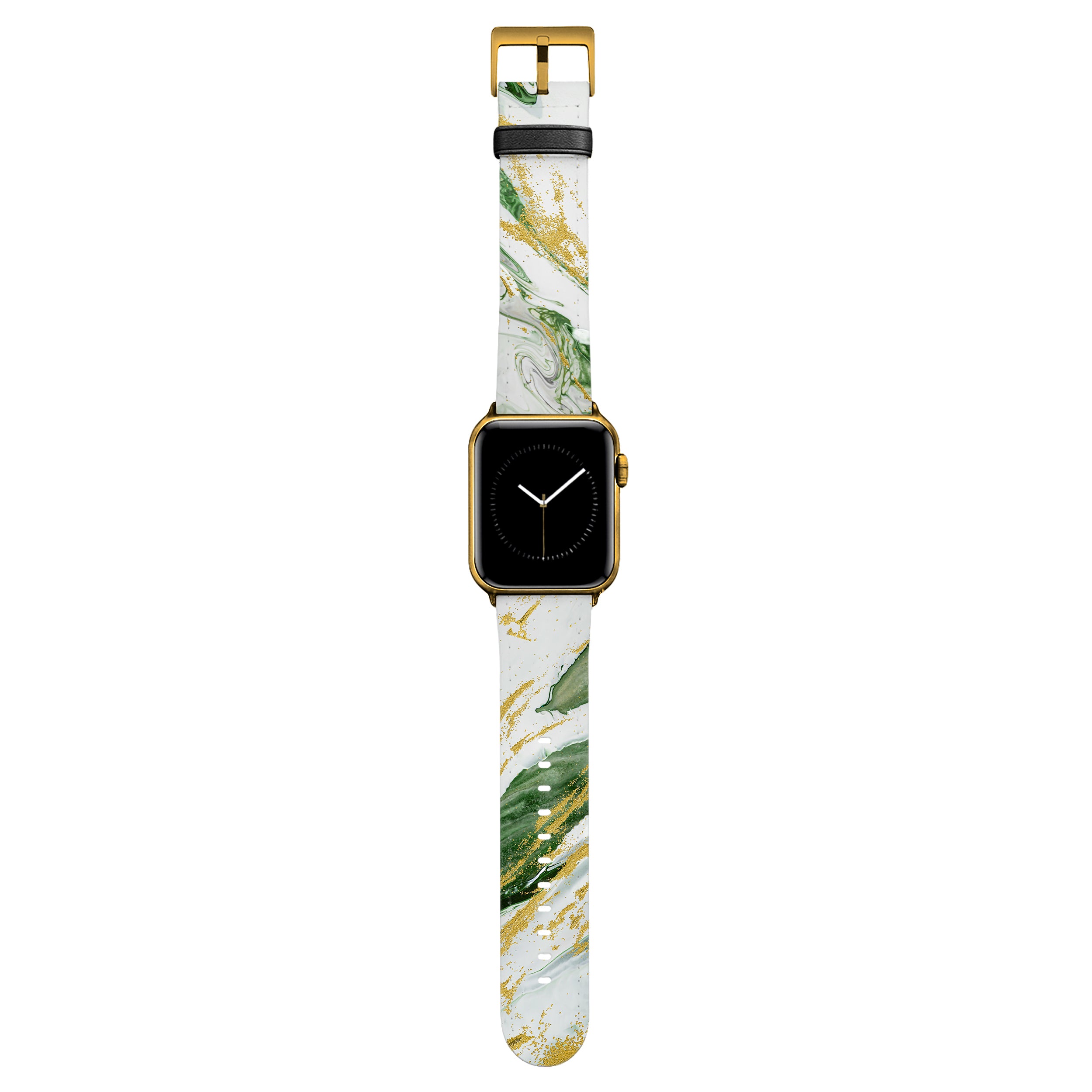 Emerald - Apple Watch Armband 38-41mm & 42 (ab Serie 10) 38-41mm & 42 (ab Serie 10) Matt Gold NALIA Kunstleder Armband