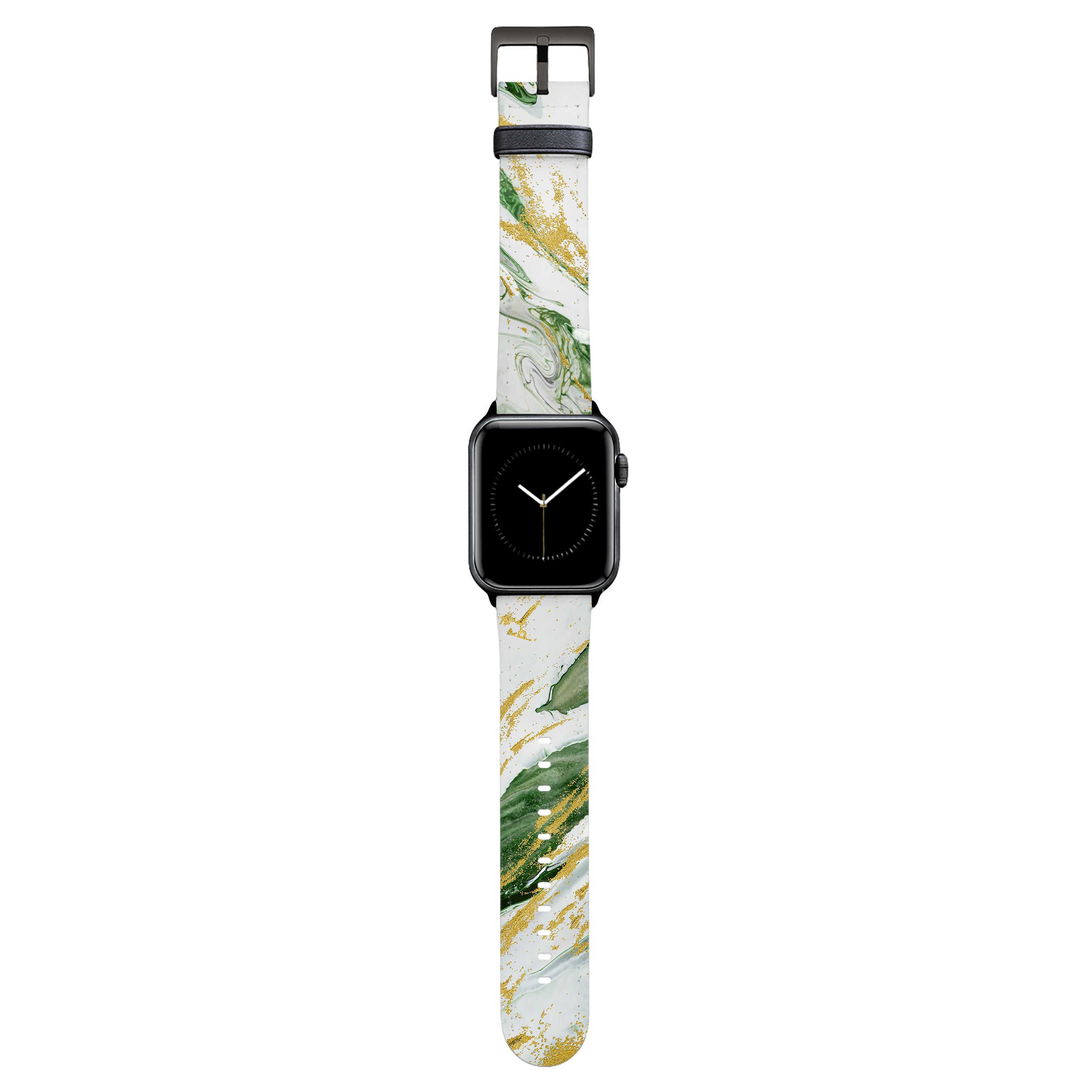 Emerald - Apple Watch Armband 38-41mm & 42 (ab Serie 10) 38-41mm & 42 (ab Serie 10) Matt Schwarz NALIA Kunstleder Armband