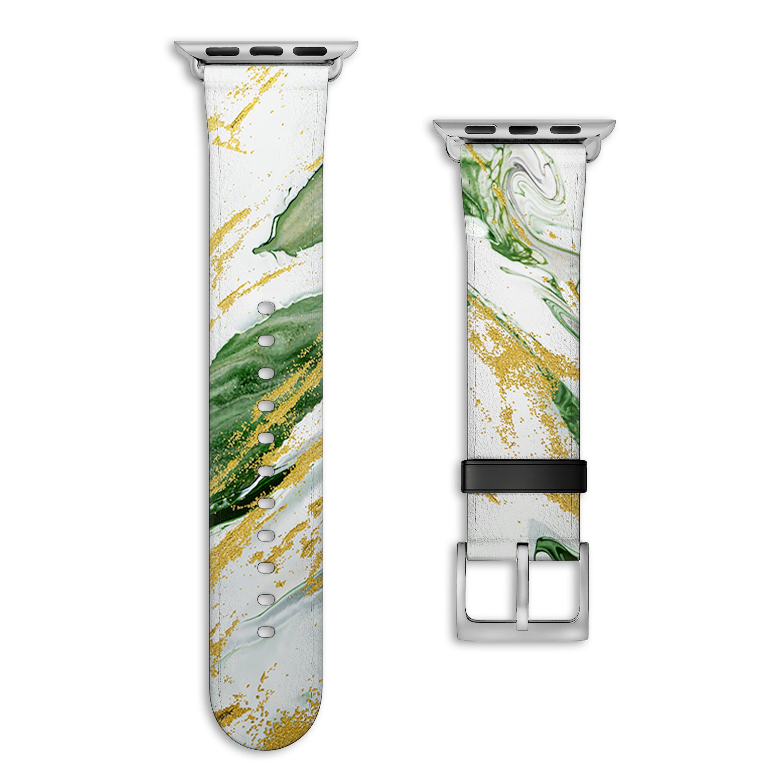 Emerald - Apple Watch Armband 38-41mm & 42 (ab Serie 10) 38-41mm & 42 (ab Serie 10) Matt Silber NALIA Kunstleder Armband