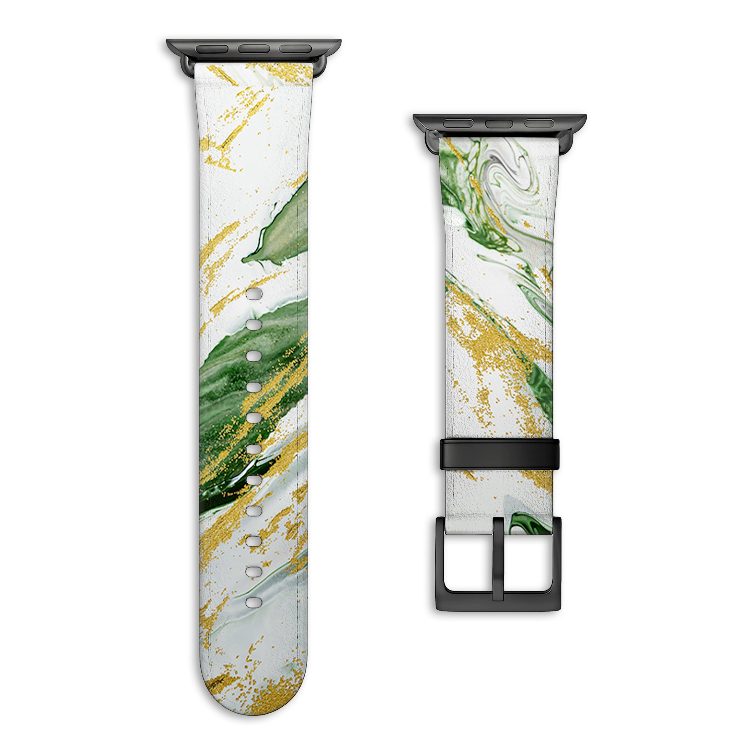 Emerald - Apple Watch Armband 38-41mm & 42 (ab Serie 10) 38-41mm & 42 (ab Serie 10) Matt Schwarz NALIA Kunstleder Armband