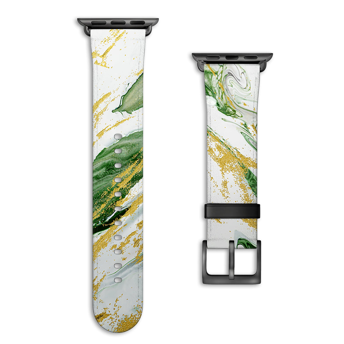 Emerald - Apple Watch Armband 44-49mm & 42 (Serie 1-3) 44-49mm & 42 (Serie 1-3) Matt Schwarz NALIA Kunstleder Armband