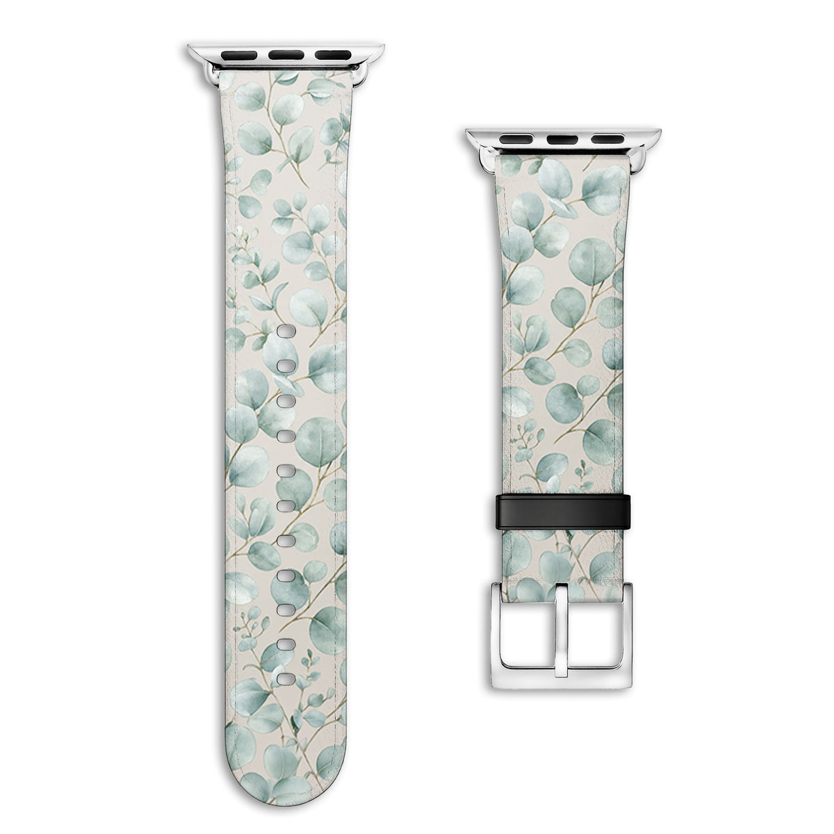 Haze - Apple Watch Armband 38/40/41/42mm 38 40 41 42mm Matt Silber NALIA Kunstleder Armband