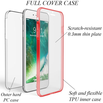NALIA 360° Hülle für iPhone 7 Plus / 8 Plus – Vorne & Hinten Schutz – 360GUARD (Full-Body Case) – Marke aus Berlin Transparent NALIA Transparente Hülle