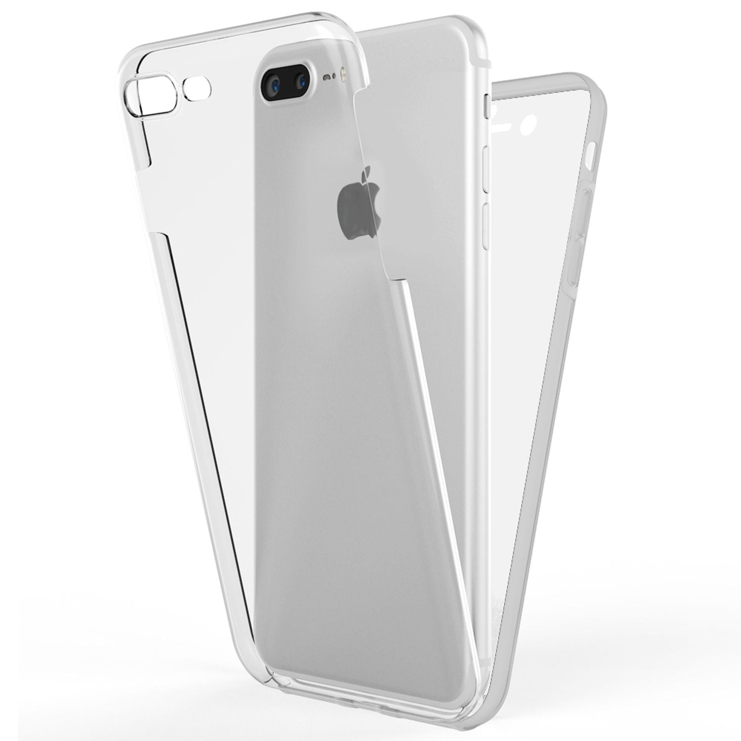 NALIA 360 Grad Handy Hülle für Apple iPhone 8 Plus / 7 Plus, Full Cover Case Transparent NALIA Transparente Hülle