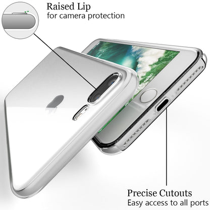 NALIA 360 Grad Handy Hülle für Apple iPhone 8 Plus / 7 Plus, Full Cover Case Transparent NALIA Transparente Hülle