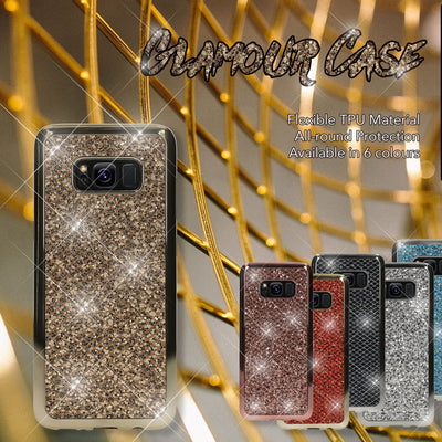 NALIA Handyhülle kompatibel mit Samsung Galaxy S8 Plus, Glitzer Slim Silikon-Case Back-Cover Schutzhülle, Glitter Sparkle Handy-Tasche Bumper, Dünne Bling Strass Smart-Phone Hülle Rot NALIA Protective Hülle