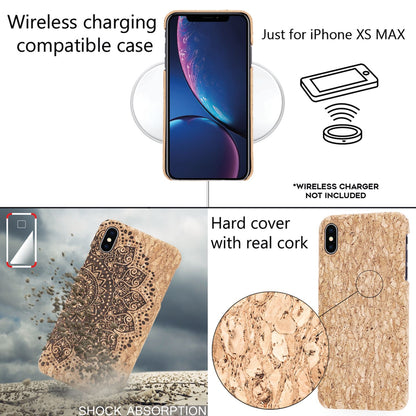 NALIA Kork Hülle für iPhone XS Max, Handyhülle Natur Holz Look Handy-Tasche Case NALIA