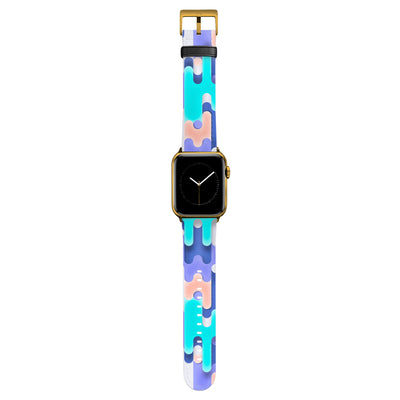 Icecream - Apple Watch Armband 44-49mm & 42 (Serie 1-3) 44-49mm & 42 (Serie 1-3) Matt Gold NALIA Kunstleder Armband