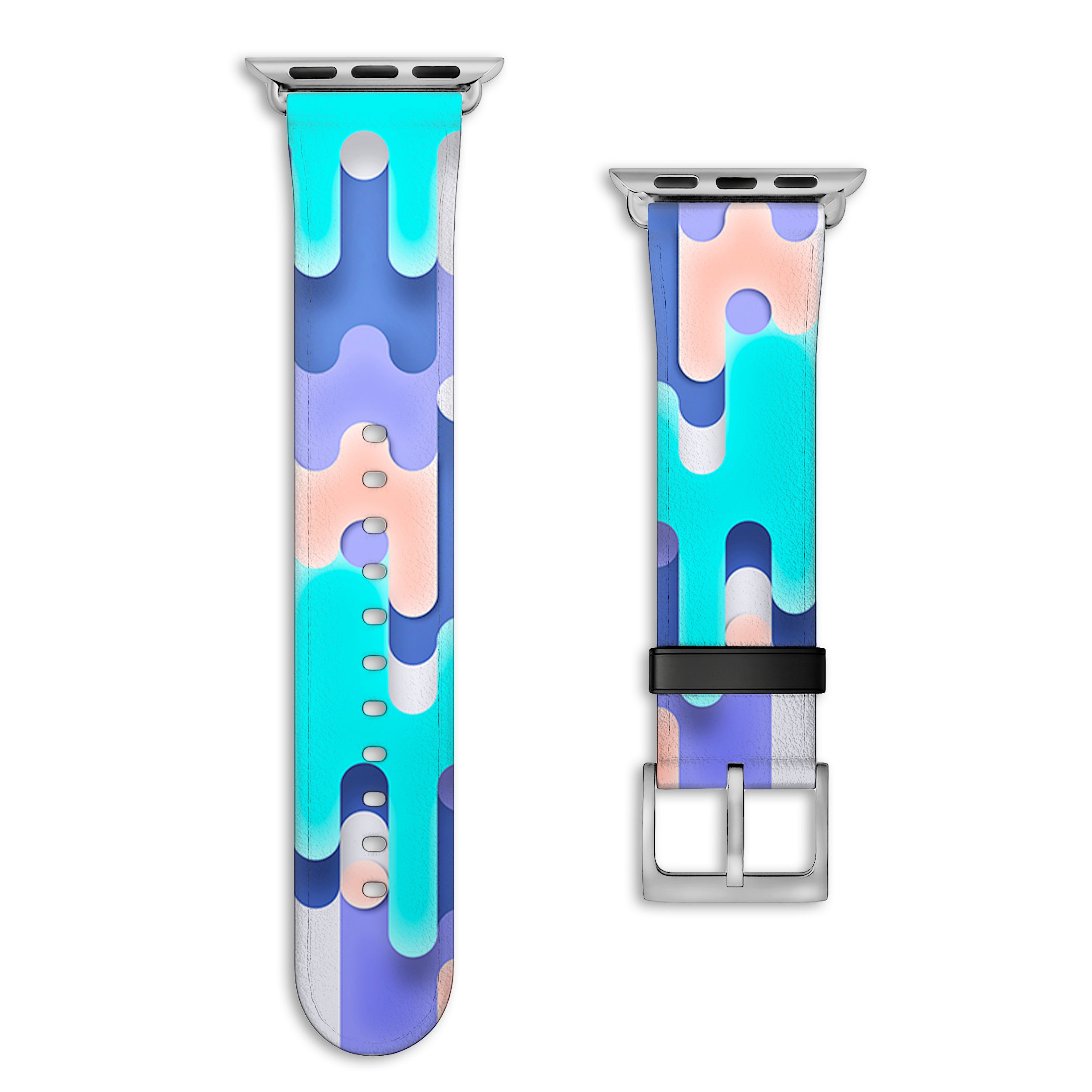 Icecream - Apple Watch Armband 38-41mm & 42 (ab Serie 10) 38-41mm & 42 (ab Serie 10) Matt Silber NALIA Kunstleder Armband