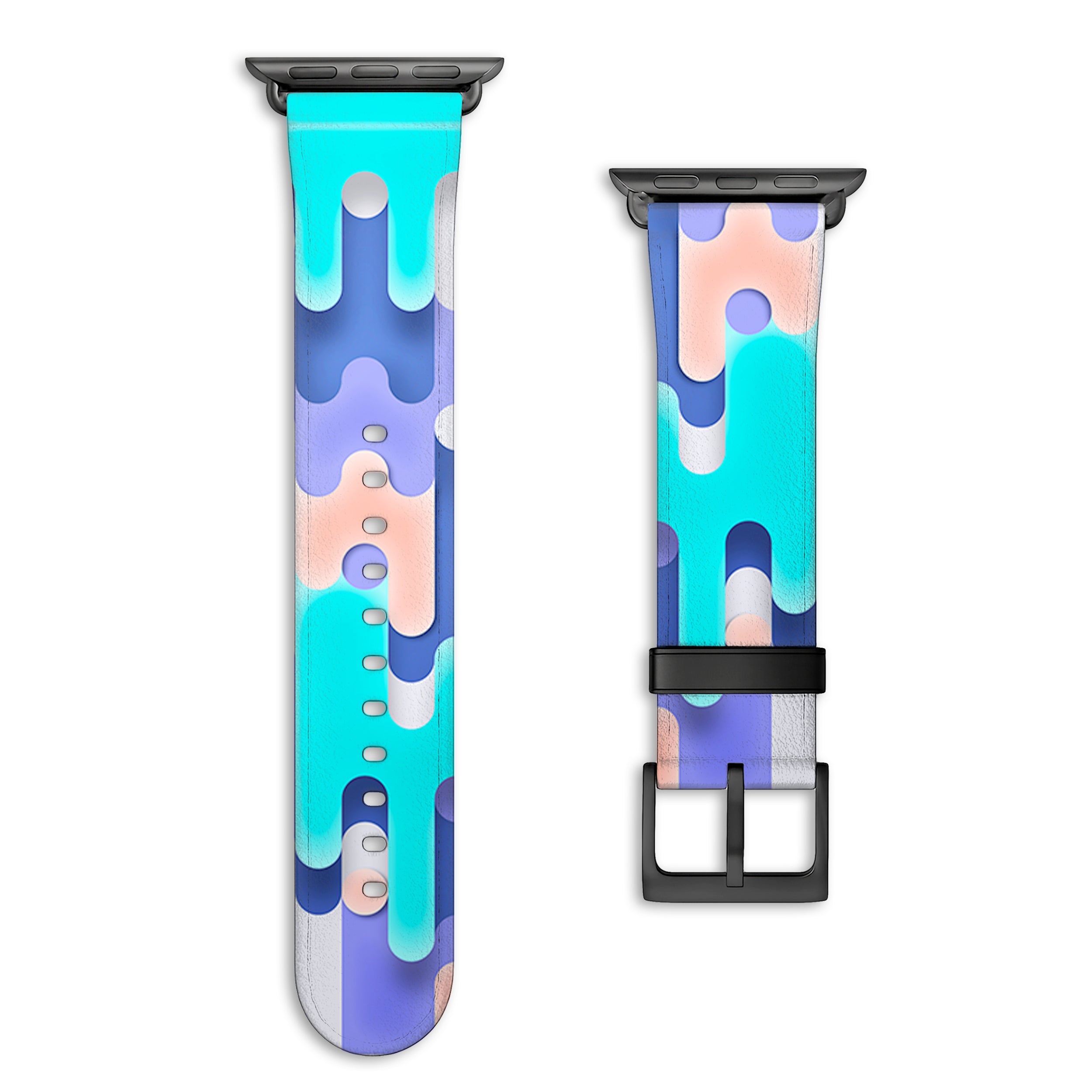 Icecream - Apple Watch Armband 44-49mm & 42 (Serie 1-3) 44-49mm & 42 (Serie 1-3) Matt Schwarz NALIA Kunstleder Armband