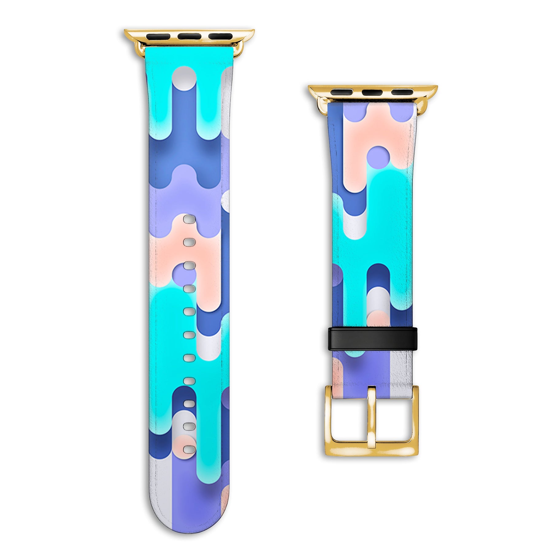 Icecream - Apple Watch Armband 38-41mm & 42 (Serie 10-11) 38-41mm & 42 (Serie 10-11) Matt Gold NALIA Kunstleder Armband