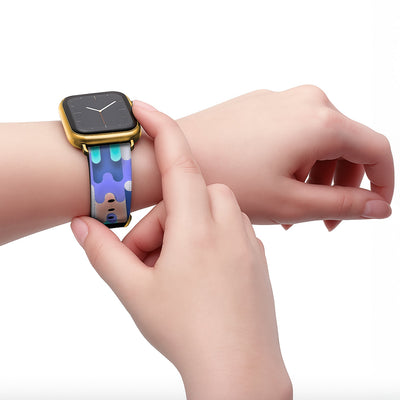 Icecream - Apple Watch Armband 38-41mm & 42 (Serie 10-11) 38-41mm & 42 (Serie 10-11) Matt Gold NALIA Kunstleder Armband