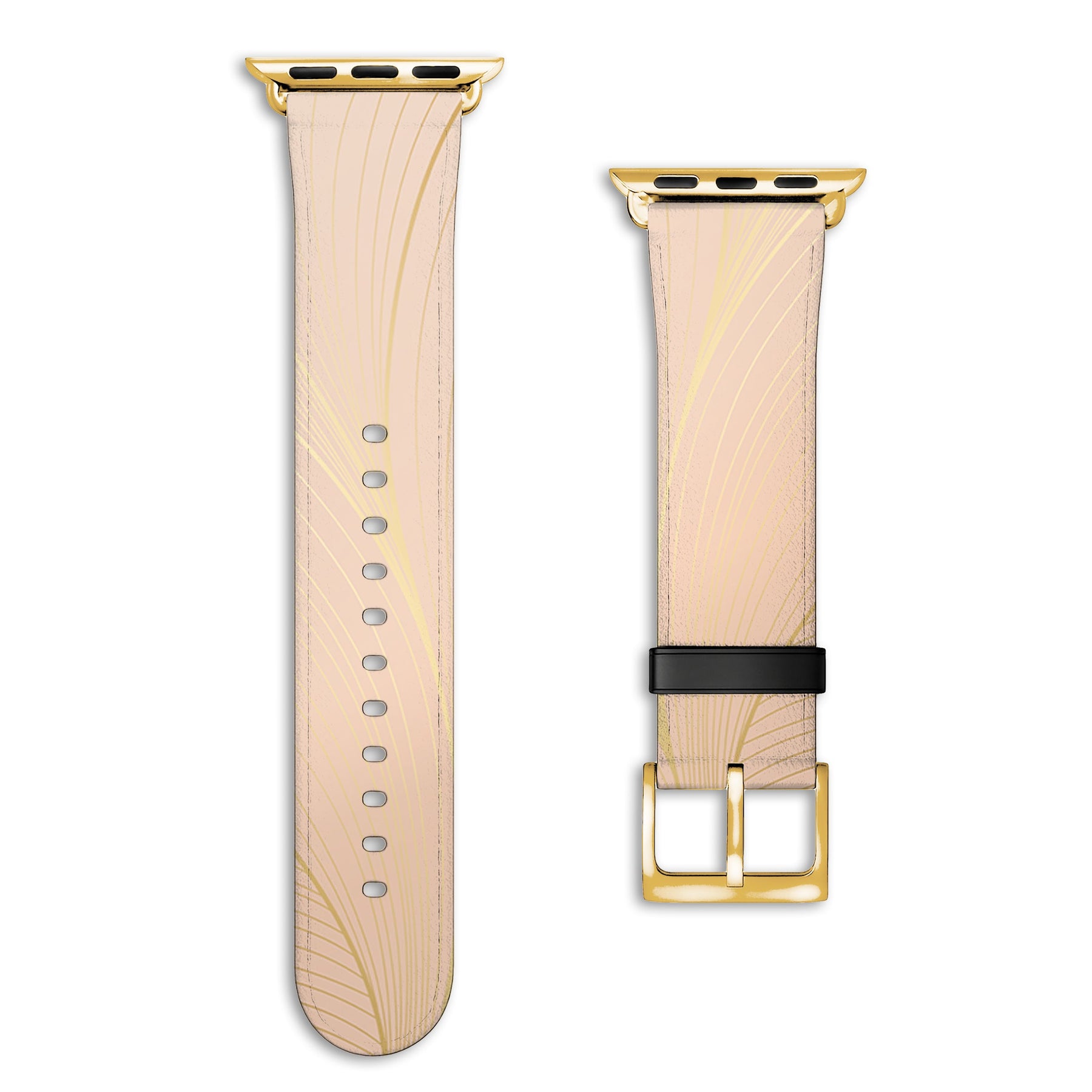 Lumina - Apple Watch Armband 44-49mm & 42 (Serie 1-3) 44-49mm & 42 (Serie 1-3) Matt Gold NALIA Kunstleder Armband