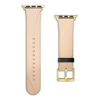 Lumina - Apple Watch Armband 44-49mm & 42 (Serie 1-3) 44-49mm & 42 (Serie 1-3) Matt Gold NALIA Kunstleder Armband