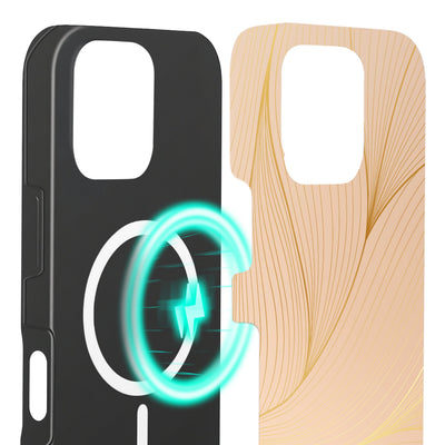 Lumina iPhone 16 Pro Hülle mit Wellenlinien, Innenseite mit Magnetring, kompatibel mit MagSafe-Zubehör